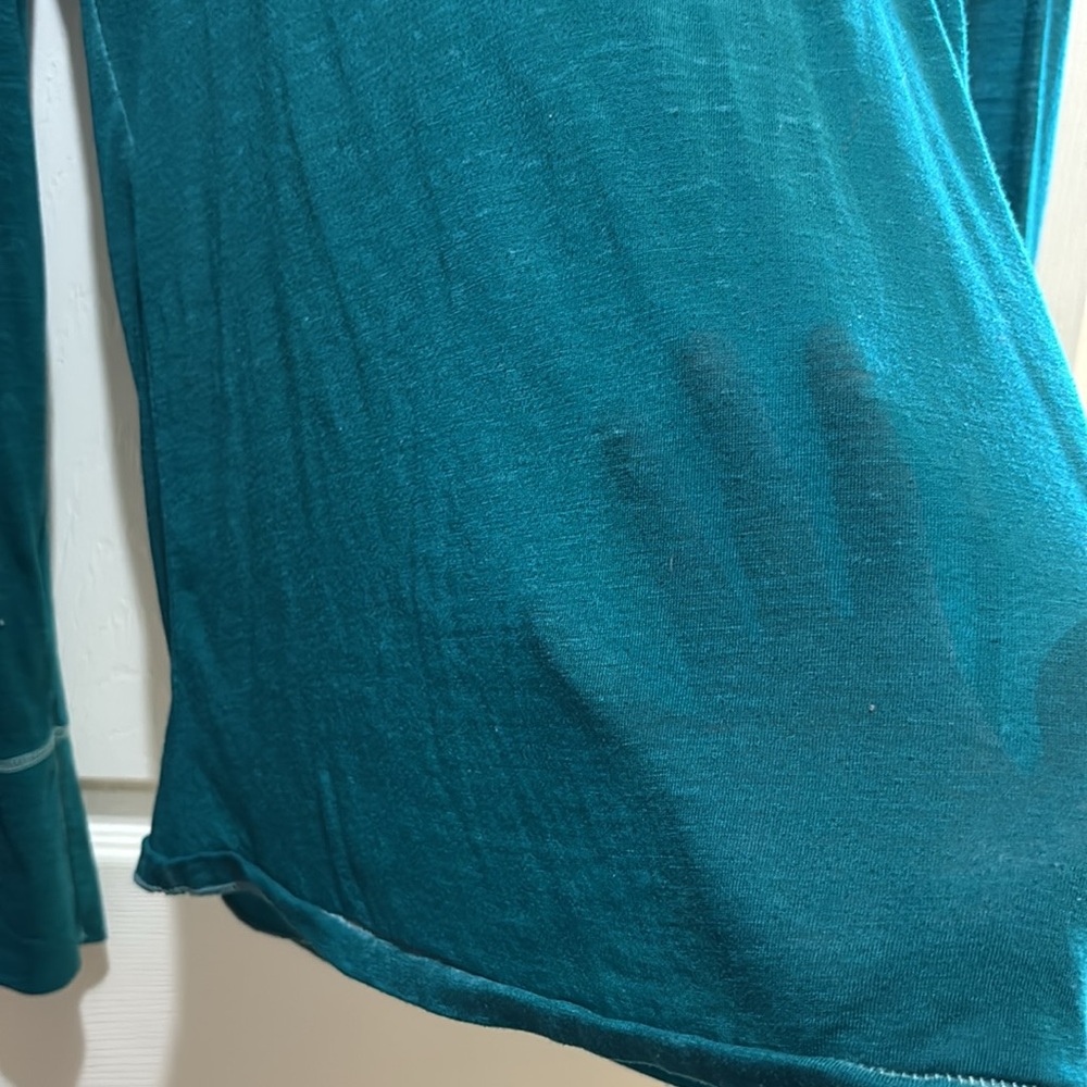 American Eagle Outfitters Teal Long Sleeve Top - Picture 4 of 4